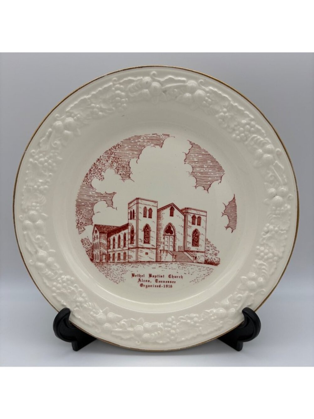 Vintage 1958 Homer Laughlin Bethel Baptist Church Alcoa Tennessee Plate 10in